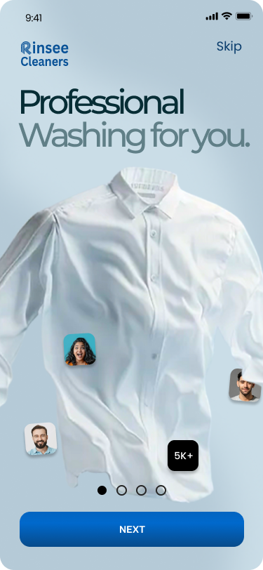 Rinsee Cleaners mobile app screenshot