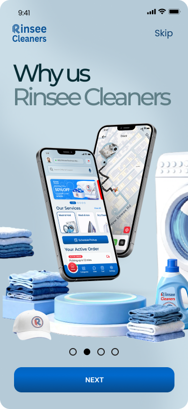 Rinsee Cleaners mobile app screenshot